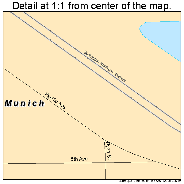 Munich, North Dakota road map detail