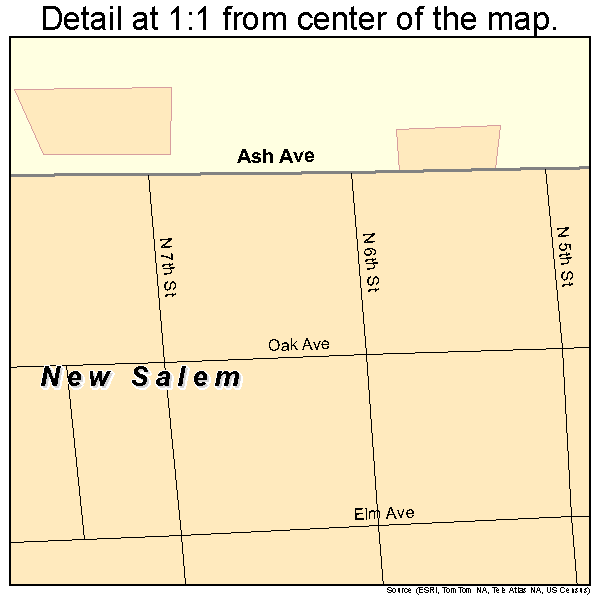 New Salem, North Dakota road map detail