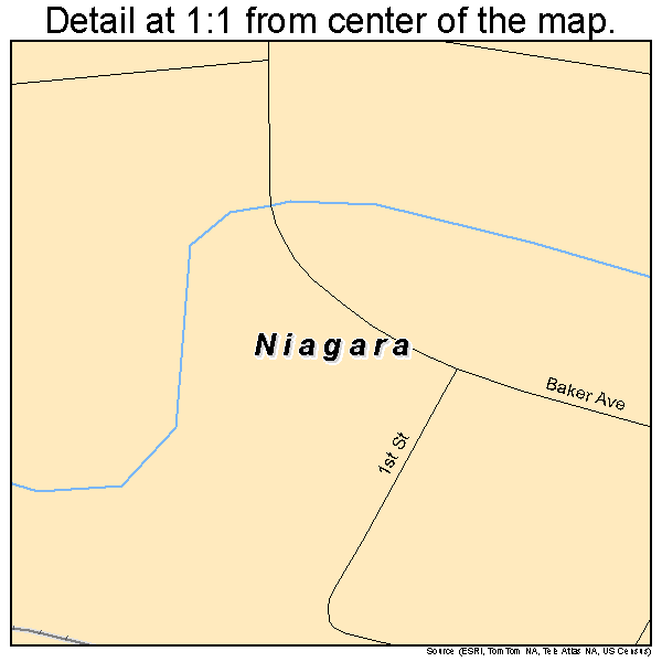 Niagara, North Dakota road map detail