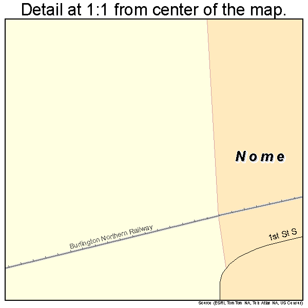Nome, North Dakota road map detail