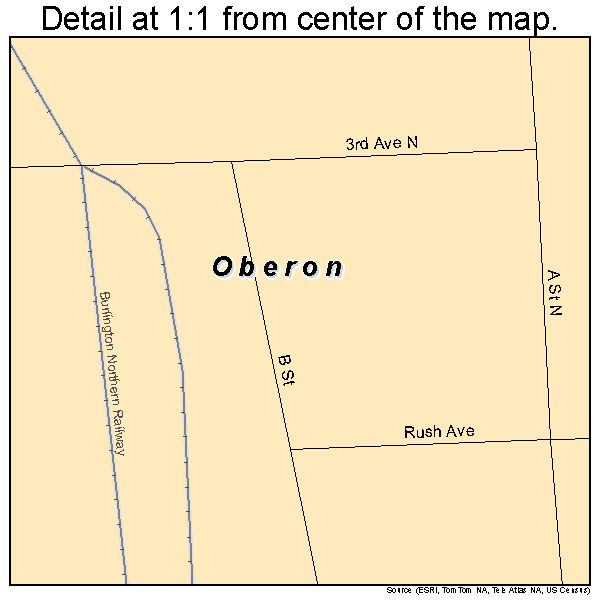 Oberon, North Dakota road map detail