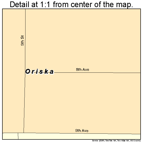 Oriska, North Dakota road map detail
