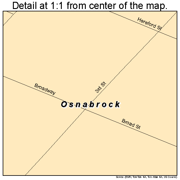 Osnabrock, North Dakota road map detail
