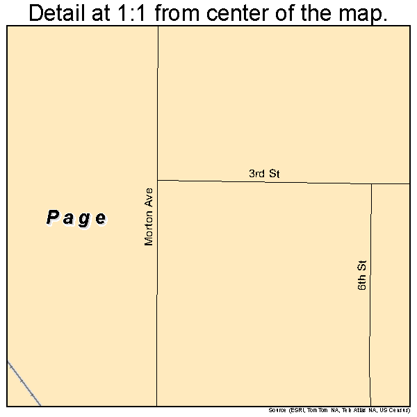 Page, North Dakota road map detail