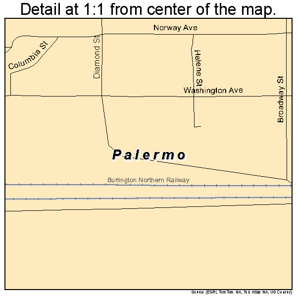 Palermo, North Dakota road map detail