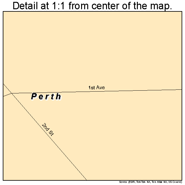 Perth, North Dakota road map detail
