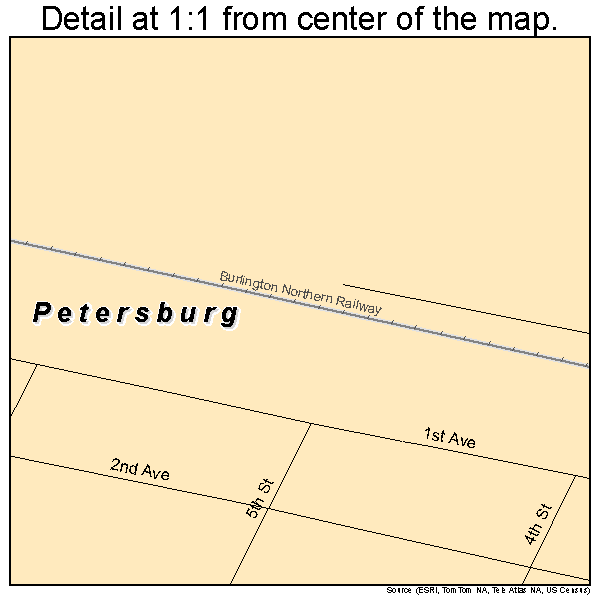 Petersburg, North Dakota road map detail