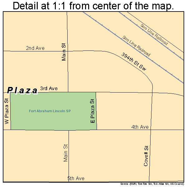 Plaza, North Dakota road map detail