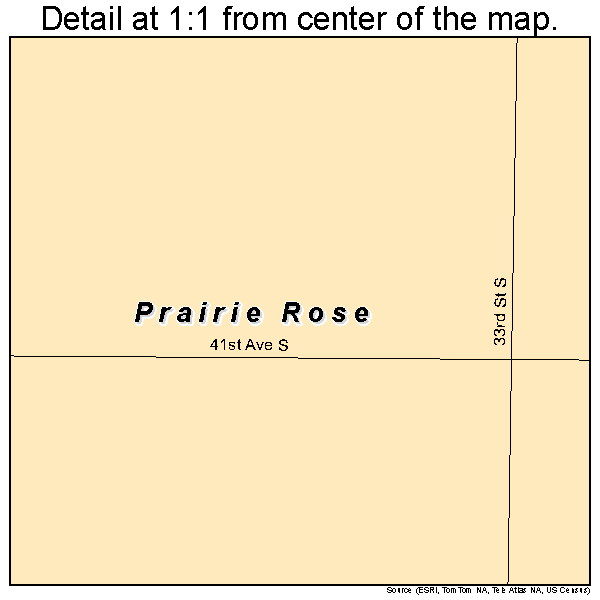Prairie Rose, North Dakota road map detail