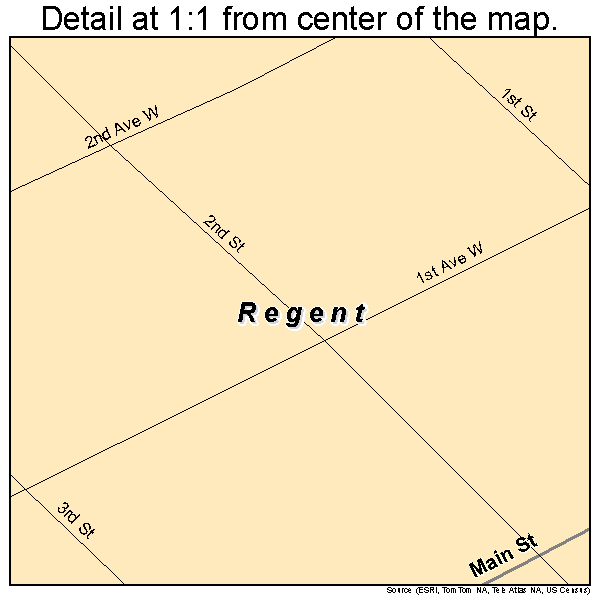 Regent, North Dakota road map detail
