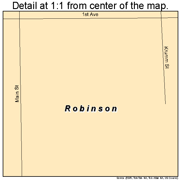 Robinson, North Dakota road map detail