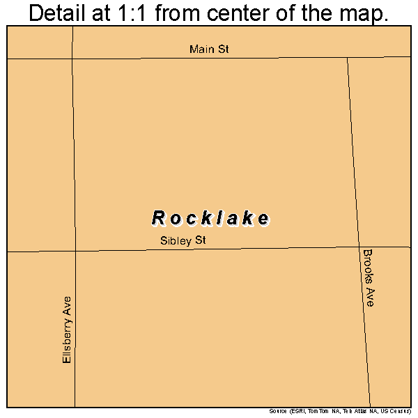 Rocklake, North Dakota road map detail