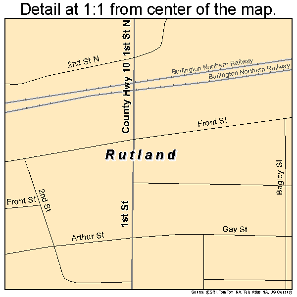 Rutland, North Dakota road map detail