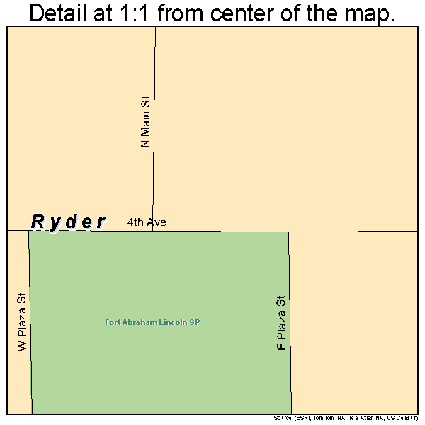 Ryder, North Dakota road map detail