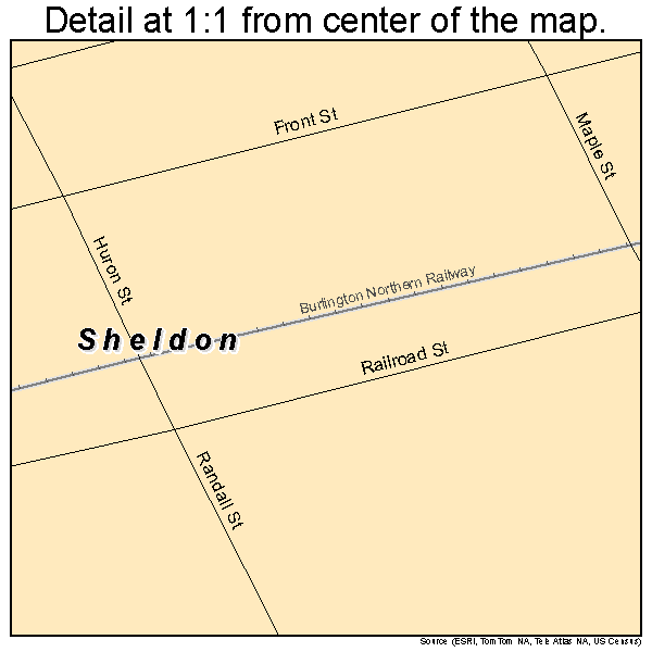 Sheldon, North Dakota road map detail