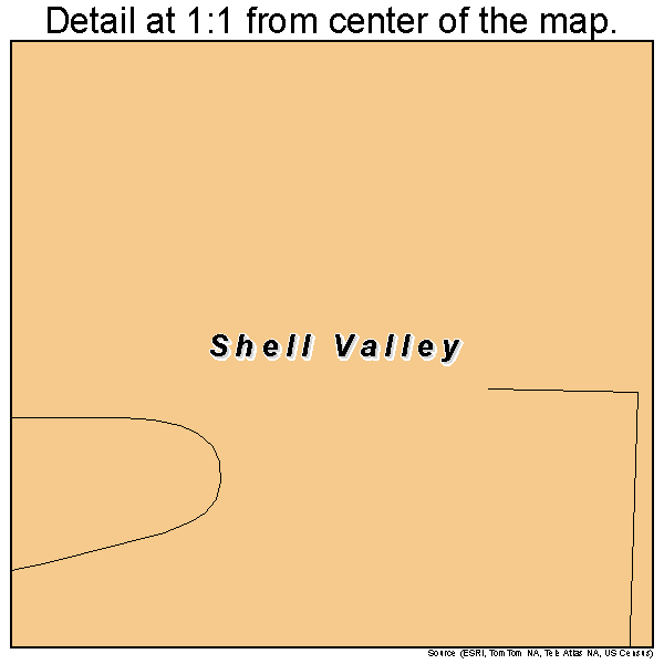 Shell Valley, North Dakota road map detail
