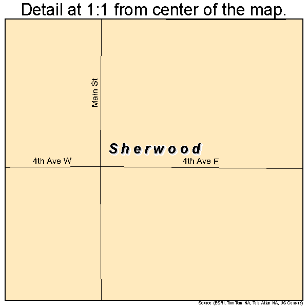 Sherwood, North Dakota road map detail