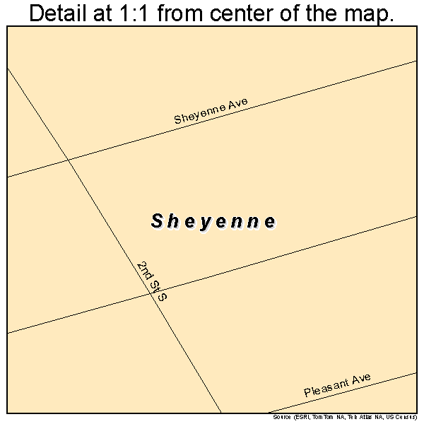 Sheyenne, North Dakota road map detail