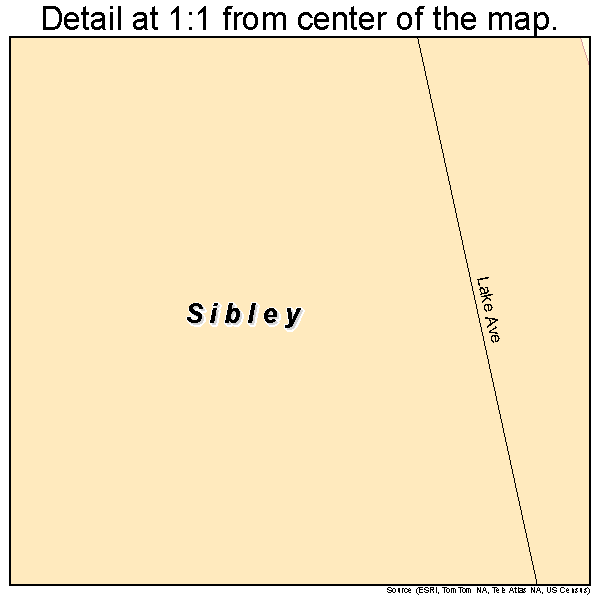 Sibley, North Dakota road map detail