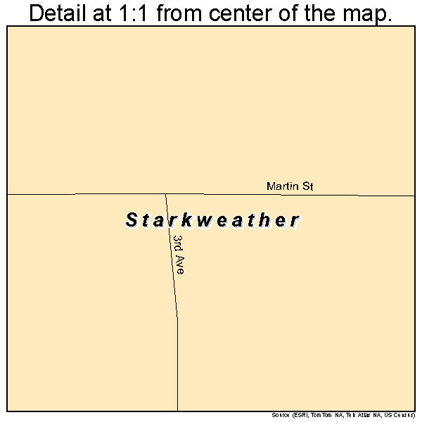 Starkweather, North Dakota road map detail
