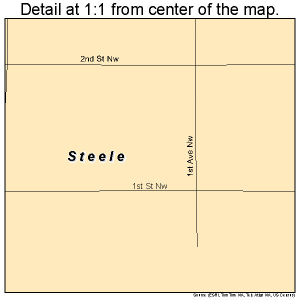 Steele, North Dakota road map detail