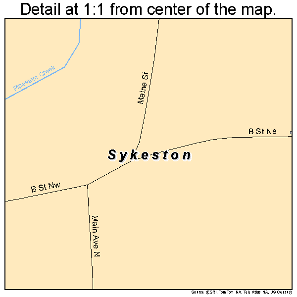 Sykeston, North Dakota road map detail