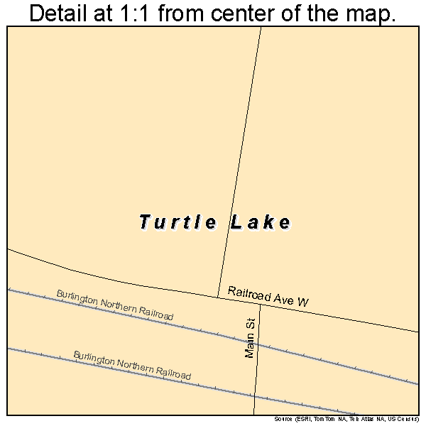 Turtle Lake, North Dakota road map detail