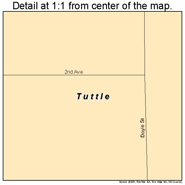 Tuttle, North Dakota road map detail