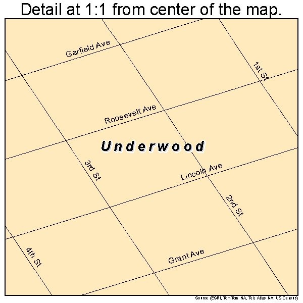 Underwood, North Dakota road map detail