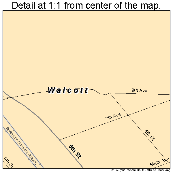 Walcott, North Dakota road map detail