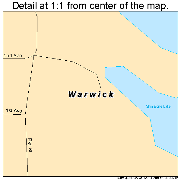 Warwick, North Dakota road map detail