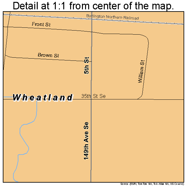 Wheatland, North Dakota road map detail