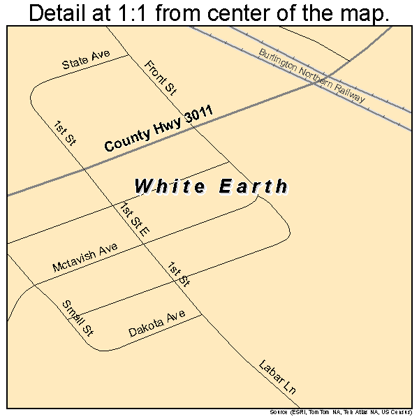 White Earth, North Dakota road map detail
