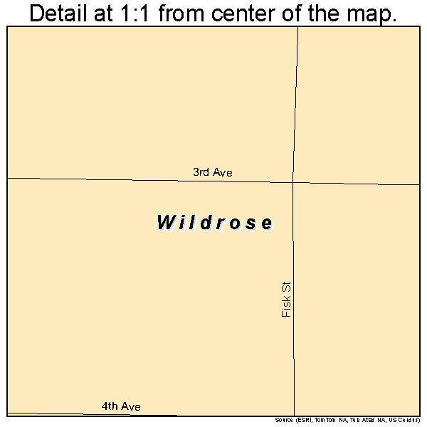 Wildrose, North Dakota road map detail