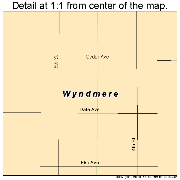 Wyndmere, North Dakota road map detail