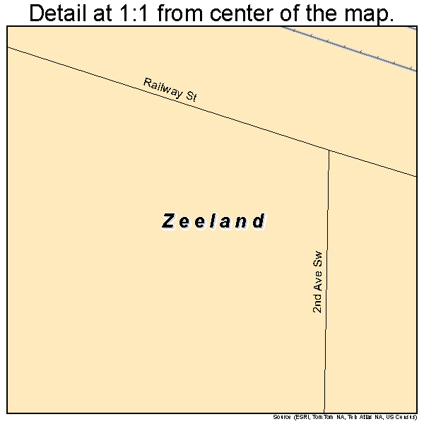 Zeeland, North Dakota road map detail