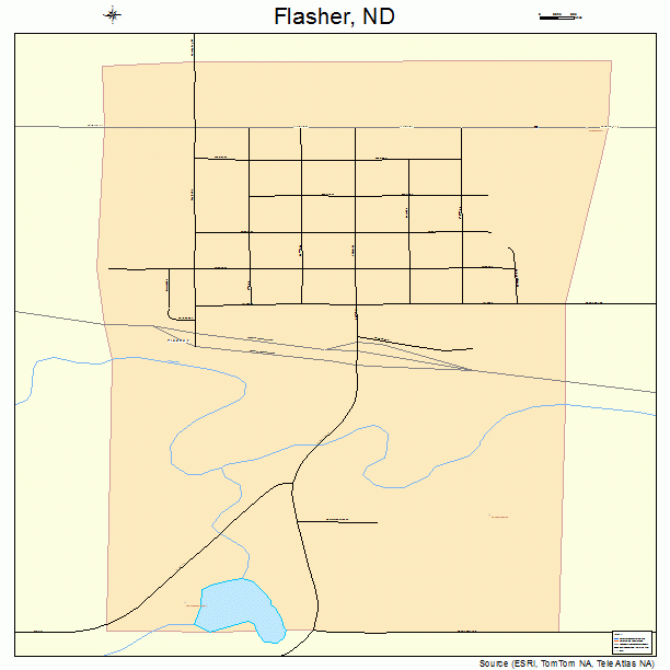Flasher, ND street map