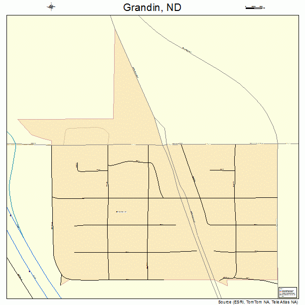 Grandin, ND street map