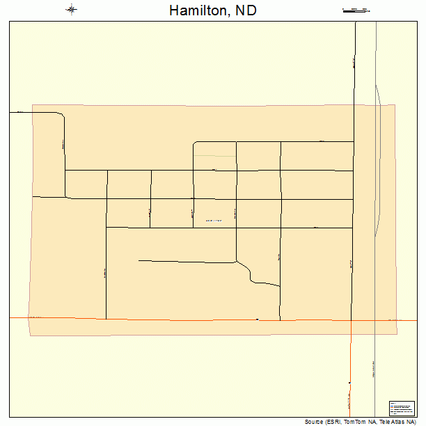 Hamilton, ND street map