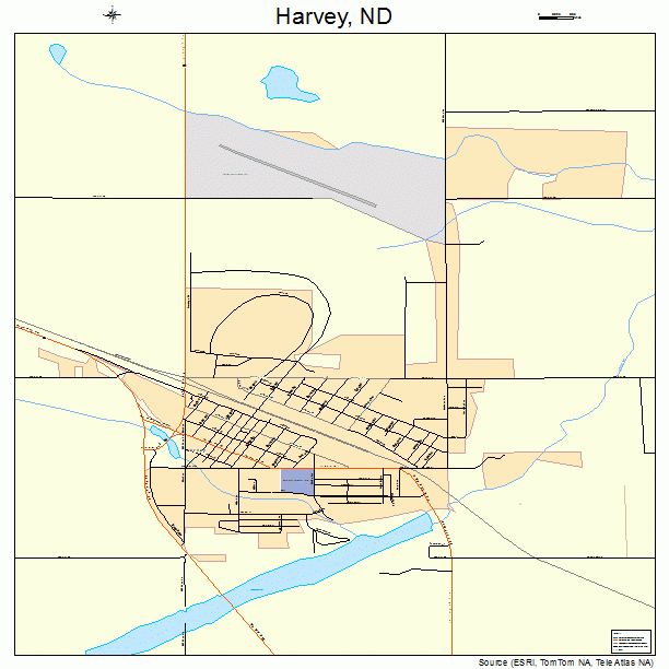 Harvey, ND street map