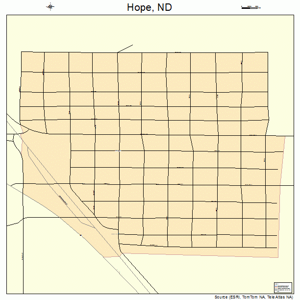 Hope, ND street map