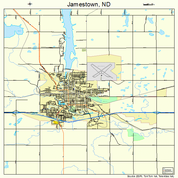 Jamestown, ND street map