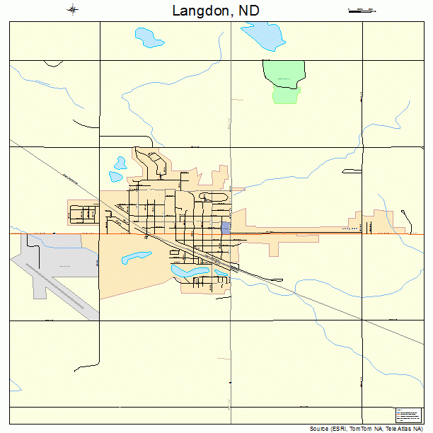 Langdon, ND street map