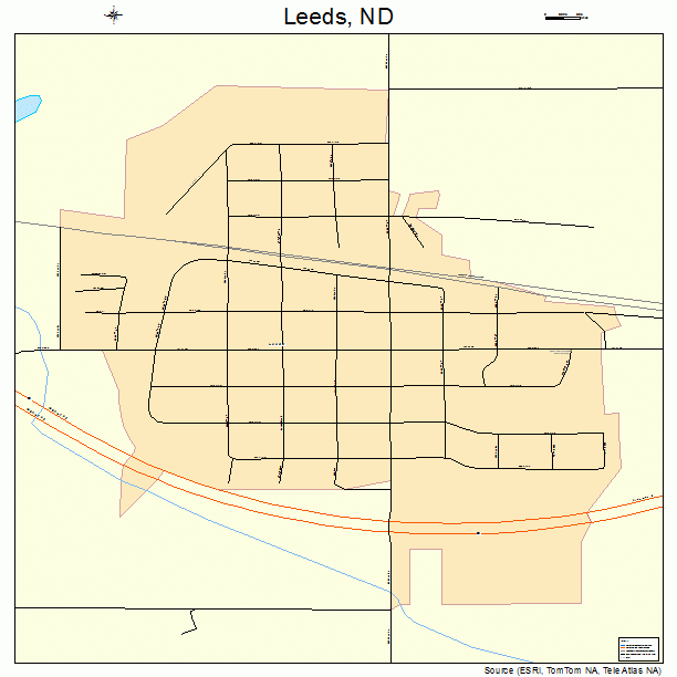 Leeds, ND street map