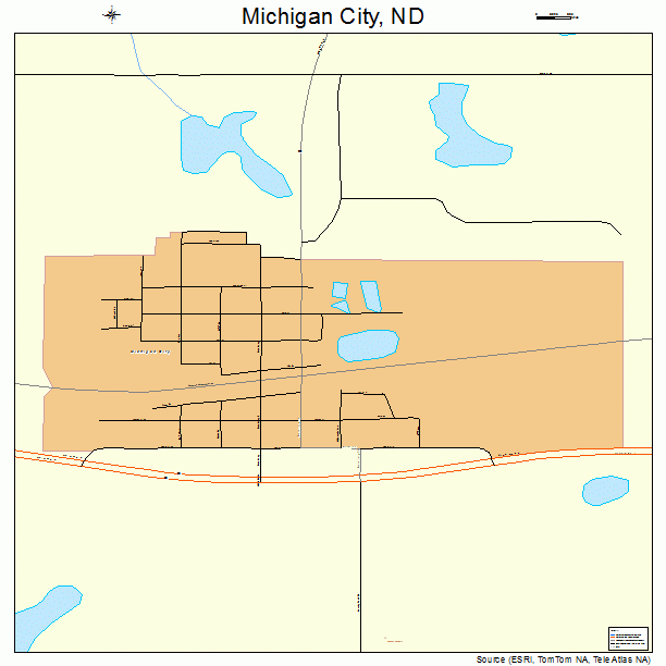 Michigan City, ND street map