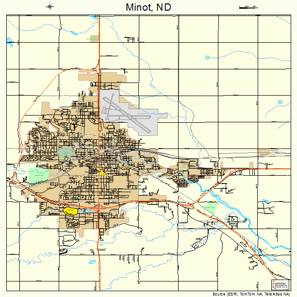 Minot, ND street map