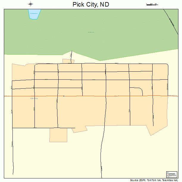 Pick City, ND street map