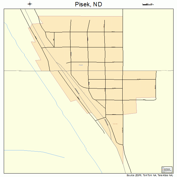 Pisek, ND street map