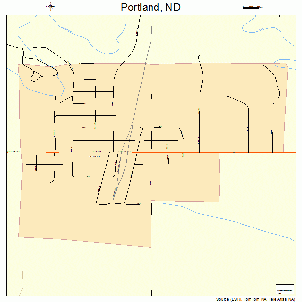 Portland, ND street map