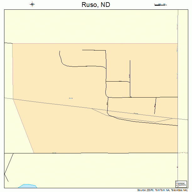 Ruso, ND street map